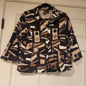 Sportelle vintage brown, black, and white lightweight jacket M